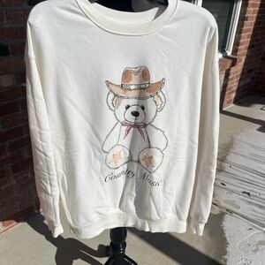 Zoe & Liv large teddy bear country music sweatshirt